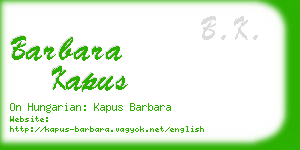 barbara kapus business card
